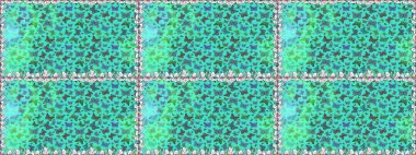 Raster. Kumaş için uygun. Uçan güvelerle kusursuz, çok renkli bir arka plan. Parlak kelebeklerin kusursuz arka planı. Güzel renkli kelebekler kaotik bir şekilde mavi ve yeşil renklerde uçar..