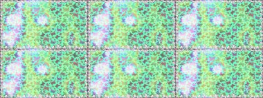 Renkli kelebeklerin kusursuz arka planı. Mavi ve yeşil üzerinde sevimli kelebekler. Ambalajlar, duvar kağıtları, kumaş tasarımı ve kağıt için güzel bir arka plan. Raster illüstrasyonu.