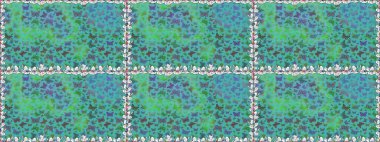 Karala, karala, karala. Mavi ve yeşil arka planda renksiz bir kelebek deseni. Mavi ve yeşil renkli resim. Raster..