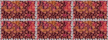 -Kahverengi ve kırmızı çiçekler. Küçük çiçekte güzel bir desen var. Çiçek arkaplan. Doğa. Çiçek kompozisyonu. Raster deseni. Çiçek kolajı.