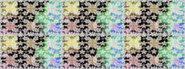 Renkli Yaz Temalı Kusursuz Arkaplan. Sevimli çiçek raster deseni. Düz Çiçek Elementleri Tasarımı. Tarafsız ve siyah renkte çiçekler.