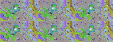 Küçük çiçekli yay deseni çiz. Raster illüstrasyonu. Suluboya tarzında gri renkler üzerine.