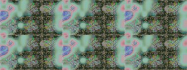 Raster illüstrasyonu. Gri ve nötr renklere karalamalar çizen kusursuz çiçek deseni.