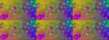 Düz Çiçek Elementleri Tasarımı. Yeşil renkli çiçekler. Raster illüstrasyonundaki çiçek desenli çizim. Renkli Bahar Teması çizim şablonu.