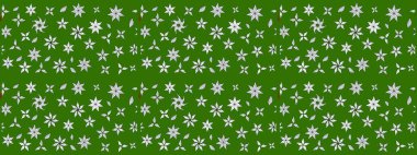 Küçük çiçekteki sevimli çiçek deseni. Yeşil renkte çiçekler.