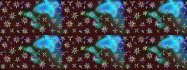 Hediye ambalaj kağıdı, tebrik kartları, posterler ve pankart tasarımı. Kahverengi renkli çiçekler. Raster düz çiçek çizim deseni.