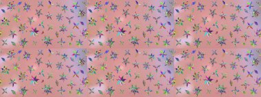 Çiçekli güzel suluboya desen. Raster illüstrasyonu. Tarafsız renklerde.