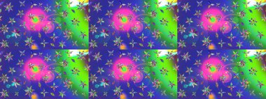 Raster deseni. Sanat çiçeklere ilham verir ve arka planda izler bırakır. Mavi el çizimi desen. Karalama çiçekleri çizim deseni.