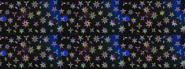 Küçük çiçekteki sevimli çiçek deseni. Raster illüstrasyonu. Gri renkte yaz çiçekleri. Raster deseni.