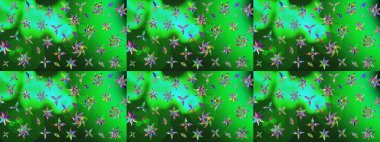 Sabıka fotoğraflarında, bebek kıyafetlerinde, duvar kâğıtlarında, paket kutularında falan kullanılabilir. Zarif, parlak ve eskiz yeşil çiçek deseni tasarımı.