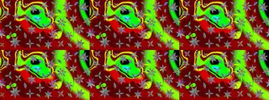 Kırmızı renklerde. Kırmızı renkte kırmızı papatya deseni. Raster illüstrasyonu.