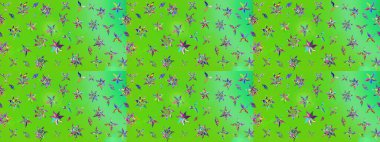 Arkaplan dokusu, duvar kağıdı, yeşil renkli çiçek teması. Soyut etnik raster çizim kalıbı. Kabile sanatı boho baskısı, klasik çiçek arkaplanı.