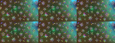 Robot resim. Raster illüstrasyonu. Küçük çiçekte sevimli çiçek deseni var..