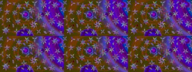 Raster illüstrasyonu. Çizim çiçek deseni duvar kâğıdı olarak kullanılabilir. Kahverengi renkte çiçekler.