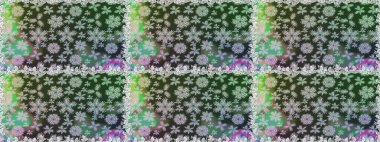 Çiçek süsü ile kusursuz desen. Gri ve yeşil renkli çiçekler. Raster illüstrasyonu.