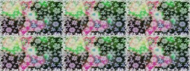 Raster illüstrasyonu. Kusursuz çiçek deseni. Renkli Bahar Temalı Kusursuz Arkaplan. Güzel kumaş deseni. Düz Çiçek Elementleri Tasarımı. Asya tekstil tarzında.