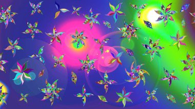 Çizim kalıbı. Raster illüstrasyonu. Hint süsü. Renkli süs kenarı. Mavi renklerde. Çiçek duvar kağıdı.