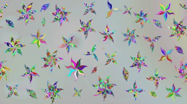 Nakış desenli çiçek deseni. Parmak izi, kumaş, duvar kâğıdı, tekstil için raster dokusu. Renkli grunge soyut arkaplanı Cologray çiçekleriyle zenginleştirir.