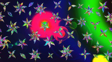 Moda baskıları için zarif bir şablon. Robot resim. Çiçekli bahar çiçekleri. Motley illüstrasyonu. Küçük renkli çiçekler. Küçük çiçekte şirin desenler.