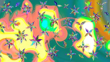 Çiçek izi. Suluboya çizim kalıbı. Suluboya tarzında mavi renkte çiçekler.