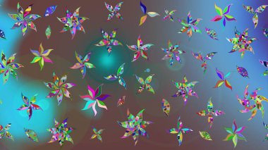 Bahar mevsimi. Raster güzel bir çiçek deseni çizmiş. Nazik romantik baskı. Tatil havası. Mavi renkte çiçekler.