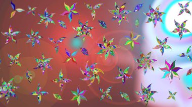 Kahverengi üzerine çiçekler. Raster hisseleri. Suluboya, elle çizilmiş. Taslak arkaplan deseni.