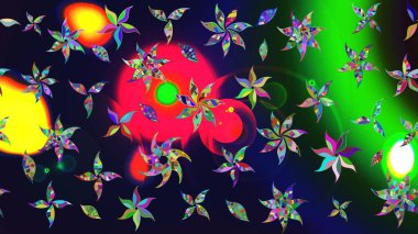 Güzel karalamalı çiçek desenli çizim. Raster illüstrasyonu. Güzel kumaş deseni. Küçük çiçekte sevimli çiçek deseni var..