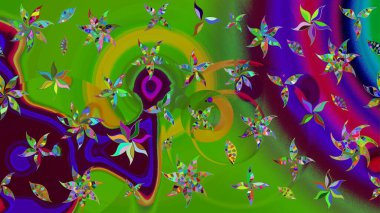 Raster illüstrasyonu. Şatafatlı bahar bahçesi dokusu. Çiçek deseni. Çiçek çizimi arkaplanı.