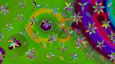 Raster hisseleri. Eskiz arkaplan modeli. Çiçekler yeşile. Suluboya, elle çizilmiş.