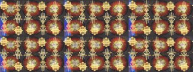 Raster illüstrasyonu. Kahverengi, gri ve nötr kar taneleri. Noel ve yeni yıl moda baskıları için tatil tasarımı. Kar tanelerinin soyut arkaplanlı Noel deseni.