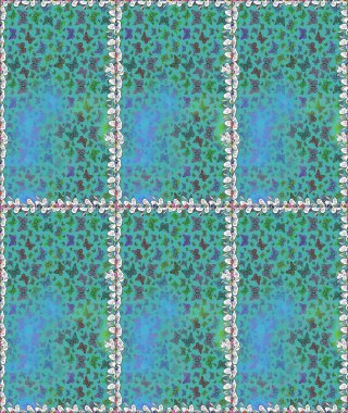 Duvar kağıdı için böcek dokusunun tekrarı. Mavi ve yeşil lekeli güzel bir kelebek kumaşı. Raster illüstrasyonu. Bahar Kelebeği şirin tema.