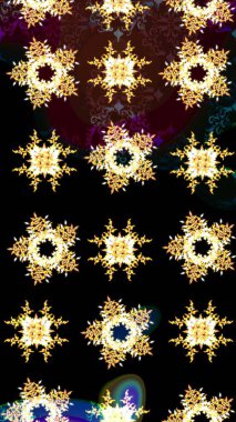 Siyah, kahverengi ve sarı renkler üzerine tasarım. Çiçek Elementleri 'nin soyut geçmişi. Raster kış deseni. Raster illüstrasyonu.