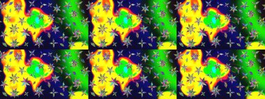 Raster illüstrasyonu. Güzel kumaş deseni. El çizimi. Çiçekler, dallar, otlar ve çiçekler.