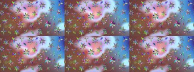 Renkli Bahar Teması eskiz kalıbı. Karalama çiçeği. Raster illüstrasyonu. Zentangle soyut çiçekleri. Düz Çiçek Elementleri Tasarımı. Şirin kumaş deseni.