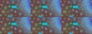 Raster çiçek desenli çiçek deseni, yapraklar, dekoratif elementler, sıçrama, lekeler, el çizimi kontur çizgileri ve Doodle çizim stili, grafik raster çizim çizimi.