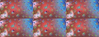 Arkaplan dokusu, duvar kağıdı, pembe renkli çiçek teması. Soyut etnik raster çizim kalıbı. Kabile sanatı boho baskısı, klasik çiçek arkaplanı.