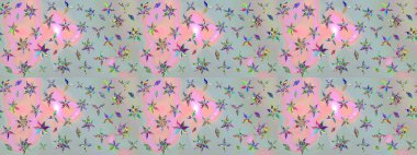 Vadinin gri renkli çiçekleri. Raster çiçek desenleri çiziyor..