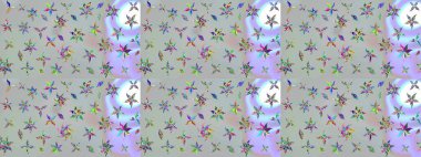 Raster illüstrasyonu. El çizimi çiçekli soyut çizim kalıbı. Gri renkli çiçekler.