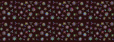 Güzel kumaş deseni. El çizimi. Çiçekler, dallar, bitkiler ve çiçekler. Raster illüstrasyonu.