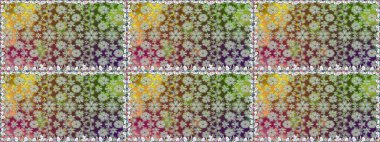 Düz Çiçek Elementleri Tasarımı. Gri renkli çiçekler. Renkli Bahar Temalı Kusursuz Arkaplan. Raster illüstrasyonunda kusursuz çiçek deseni.