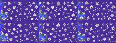 Pembe, nötr ve mor renkli çiçekler. Raster illüstrasyonunda çiçek deseni çizimi.