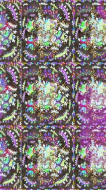 Renkli unsurlarla hareketli arka plan görüntüleri. Çiçekler. Eski model. Bayrak tarzı. Video kaydı. Şablon. Döngü. Kusursuz..