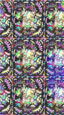 Renkli unsurlarla hareketli arka plan görüntüleri. Çiçekler. Eski model. Bayrak tarzı. Video kaydı. Şablon. Döngü. Kusursuz..