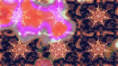 Renkli unsurlarla hareketli arka plan görüntüleri. Çiçekler. Eski model. Bayrak tarzı. Video kaydı. Şablon. Döngü. Kusursuz..