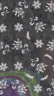 Renkli unsurlarla hareketli arka plan görüntüleri. Çiçekler. Eski model. Bayrak tarzı. Video kaydı. Şablon. Döngü. Kusursuz..