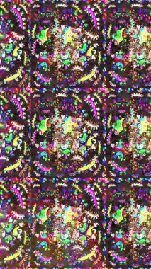 Renkli unsurlarla hareketli arka plan görüntüleri. Çiçekler. Eski model. Bayrak tarzı. Video kaydı. Şablon. Döngü. Kusursuz..