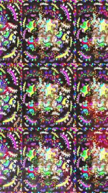 Renkli unsurlarla hareketli arka plan görüntüleri. Çiçekler. Eski model. Bayrak tarzı. Video kaydı. Şablon. Döngü. Kusursuz..