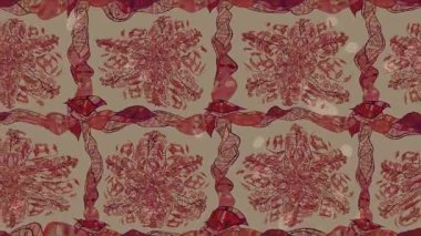 Renkli unsurlarla hareketli arka plan görüntüleri. Çiçekler. Eski model. Bayrak tarzı. Video kaydı. Şablon. Döngü. Kusursuz..