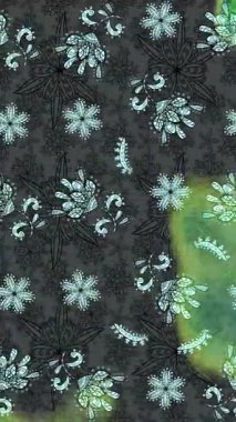 Renkli unsurlarla hareketli arka plan görüntüleri. Çiçekler. Eski model. Bayrak tarzı. Video kaydı. Şablon. Döngü. Kusursuz..