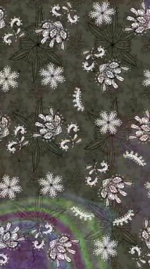 Renkli unsurlarla hareketli arka plan görüntüleri. Çiçekler. Eski model. Bayrak tarzı. Video kaydı. Şablon. Döngü. Kusursuz..